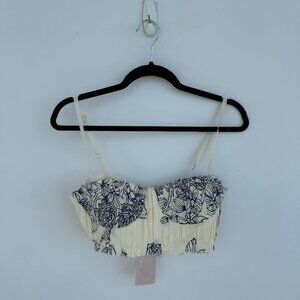 White or ivory bustier/corset crop top